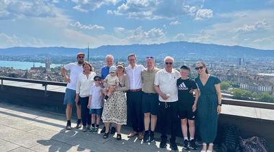 Family and friends who flew in for the defense.